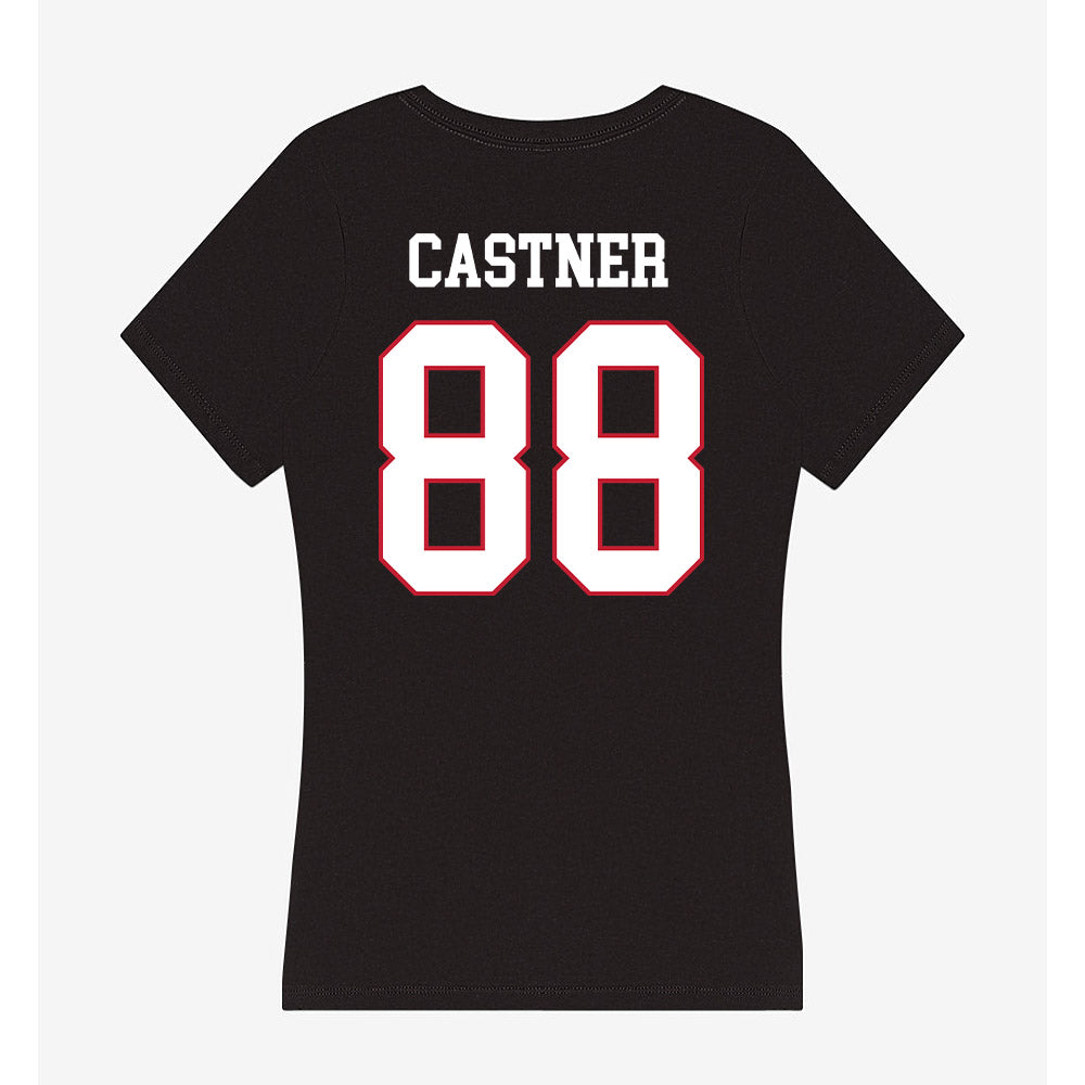Miami of Ohio - NCAA Football : CJ Castner - Women's V-Neck T-Shirt-1