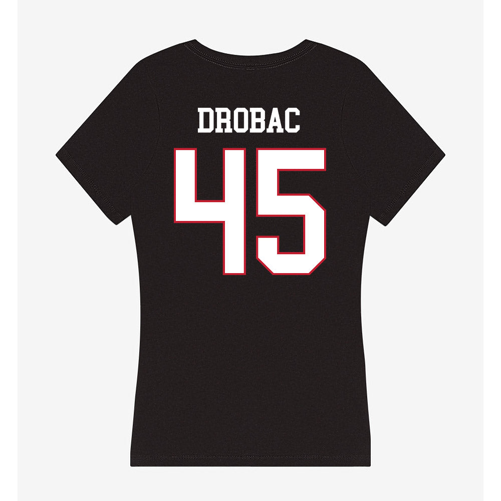Miami of Ohio - NCAA Men's Ice Hockey : Matteo Drobac - Women's V-Neck T-Shirt-1