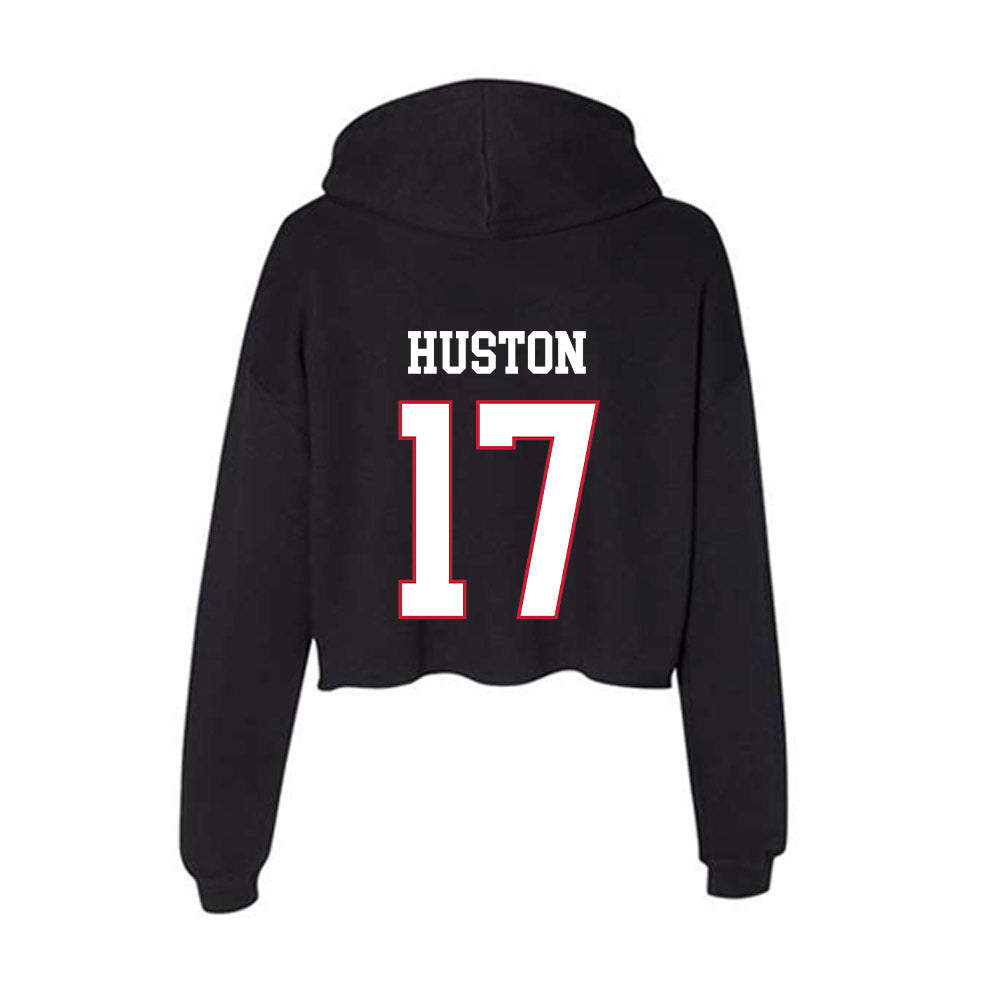 Miami of Ohio - NCAA Men's Ice Hockey : Cal Huston - Women's Crop Fleece Hooded Sweatshirt-1