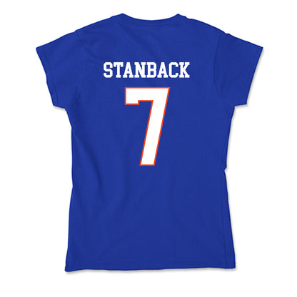 Boise State - NCAA Men's Basketball : Jerquarius Stanback - Soft Style Women’s T-Shirt-1
