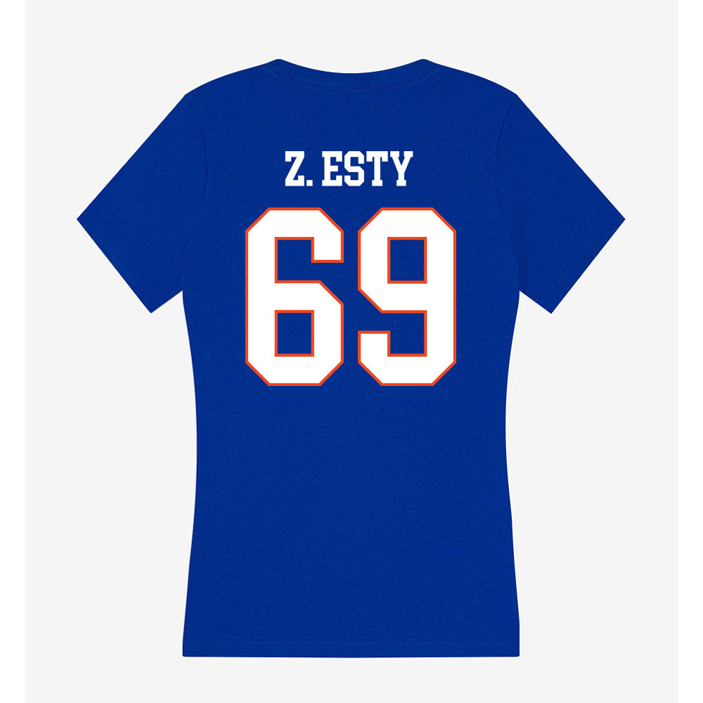 Boise State - NCAA Football : Zander Z. Esty - Women's V-Neck T-Shirt-1