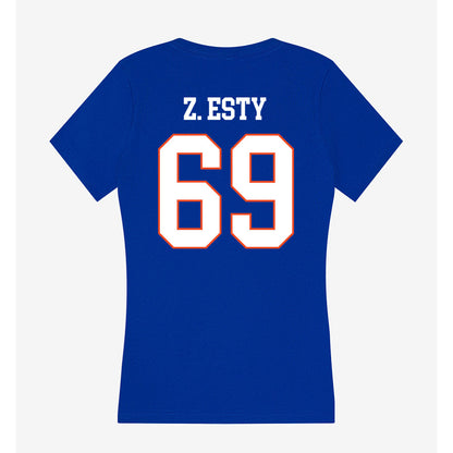 Boise State - NCAA Football : Zander Z. Esty - Women's V-Neck T-Shirt-1