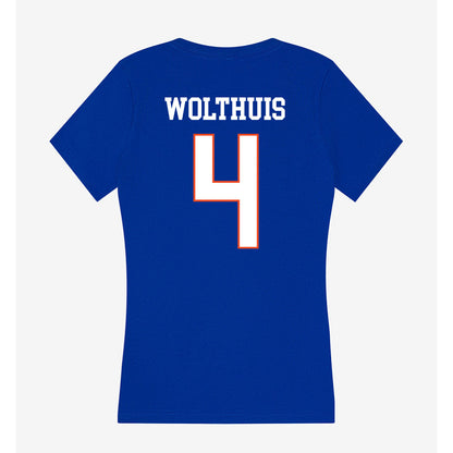 Boise State - NCAA Beach Volleyball : Elli Wolthuis - Women's V-Neck T-Shirt-1