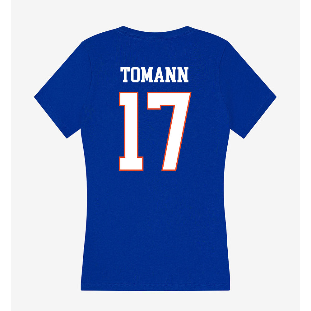 Boise State - NCAA Men's Basketball : Kaur Tomann - Women's V-Neck T-Shirt-1