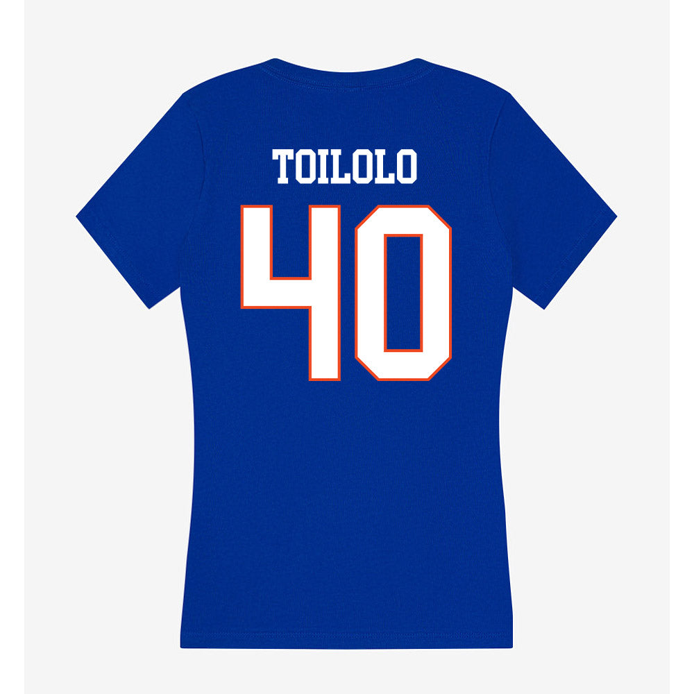 Boise State - NCAA Football : De'Shawn Toilolo - Women's V-Neck T-Shirt-1