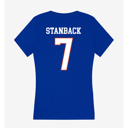 Boise State - NCAA Men's Basketball : Jerquarius Stanback - Women's V-Neck T-Shirt-1