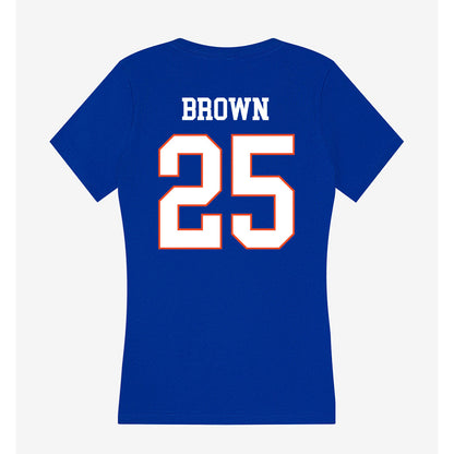 Boise State - NCAA Football : Quinton Brown - Women's V-Neck T-Shirt-1
