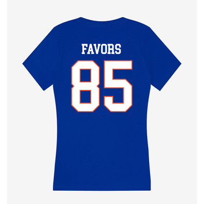 Boise State - NCAA Football : Terrious Favors - Women's V-Neck T-Shirt-1