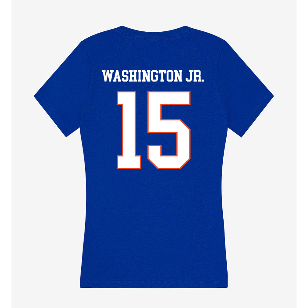 Boise State - NCAA Football : JeRico Washington Jr. - Women's V-Neck T-Shirt-1