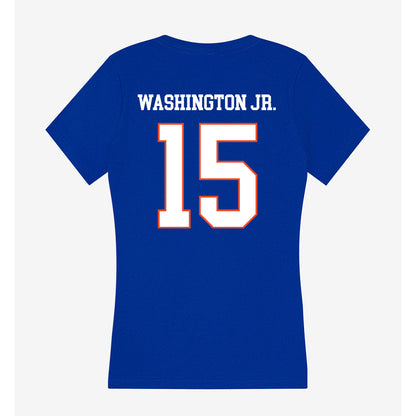Boise State - NCAA Football : JeRico Washington Jr. - Women's V-Neck T-Shirt-1