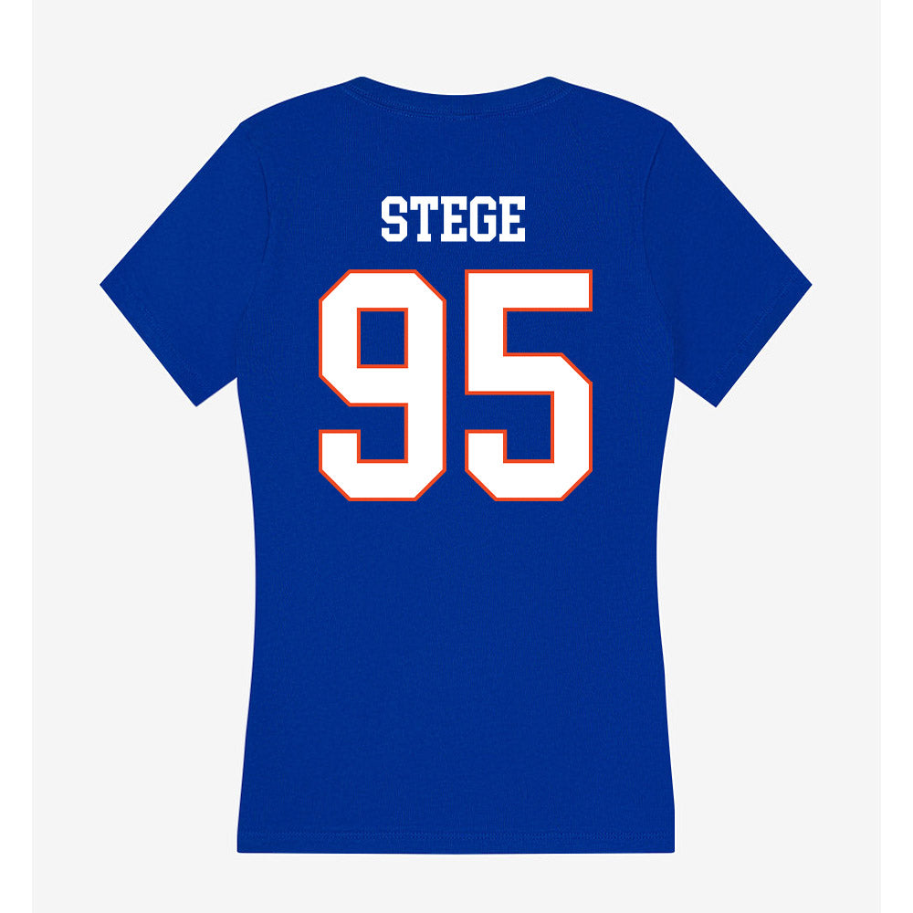Boise State - NCAA Football : Max Stege - Women's V-Neck T-Shirt-1