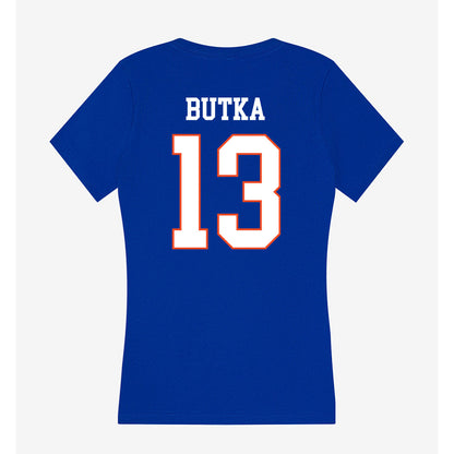 Boise State - NCAA Men's Basketball : Dovydas Butka - Women's V-Neck T-Shirt-1