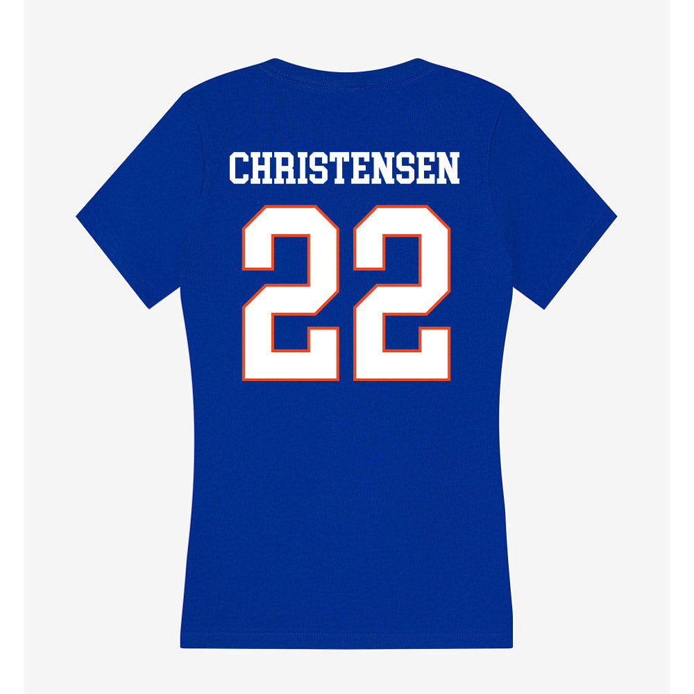 Boise State - NCAA Beach Volleyball : Anika Christensen - Women's V-Neck T-Shirt-1