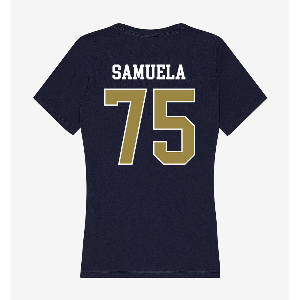 Georgia Southern - NCAA Football : Kingtriton Samuela - Women's V-Neck T-Shirt-1
