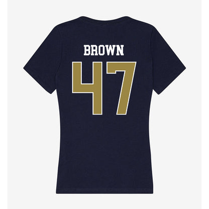 Georgia Southern - NCAA Football : Xavier Brown - Women's V-Neck T-Shirt-1
