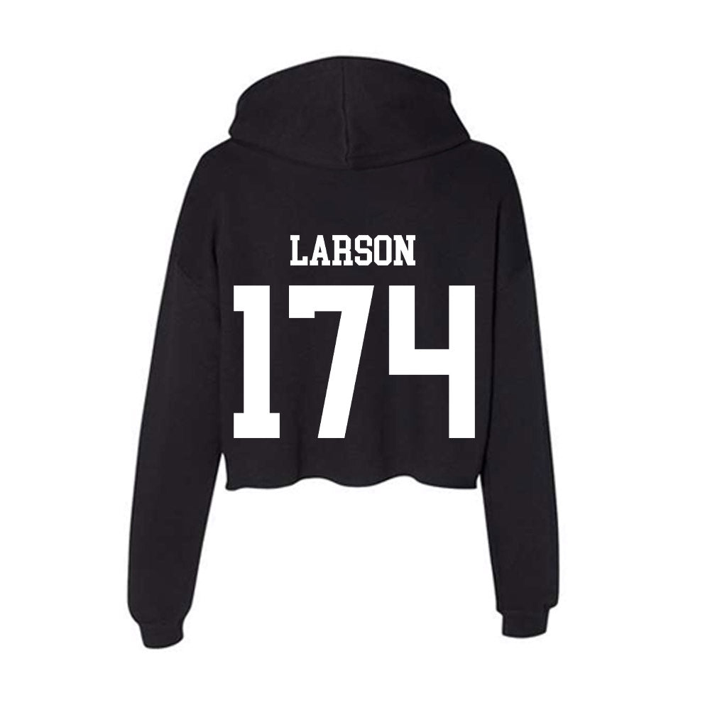 NSU - NCAA Wrestling : Kane Larson - Women's Crop Fleece Hoodie-1