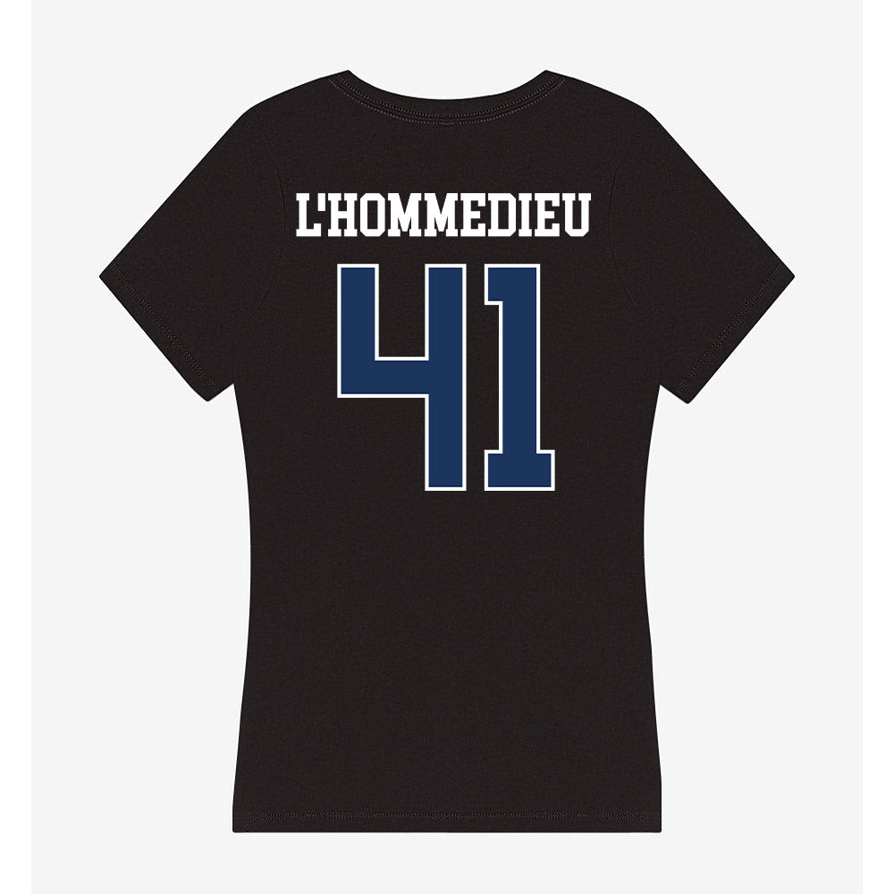 Monmouth - NCAA Men's Lacrosse : Benjamin L'Hommedieu - Women's V-Neck T-Shirt-1