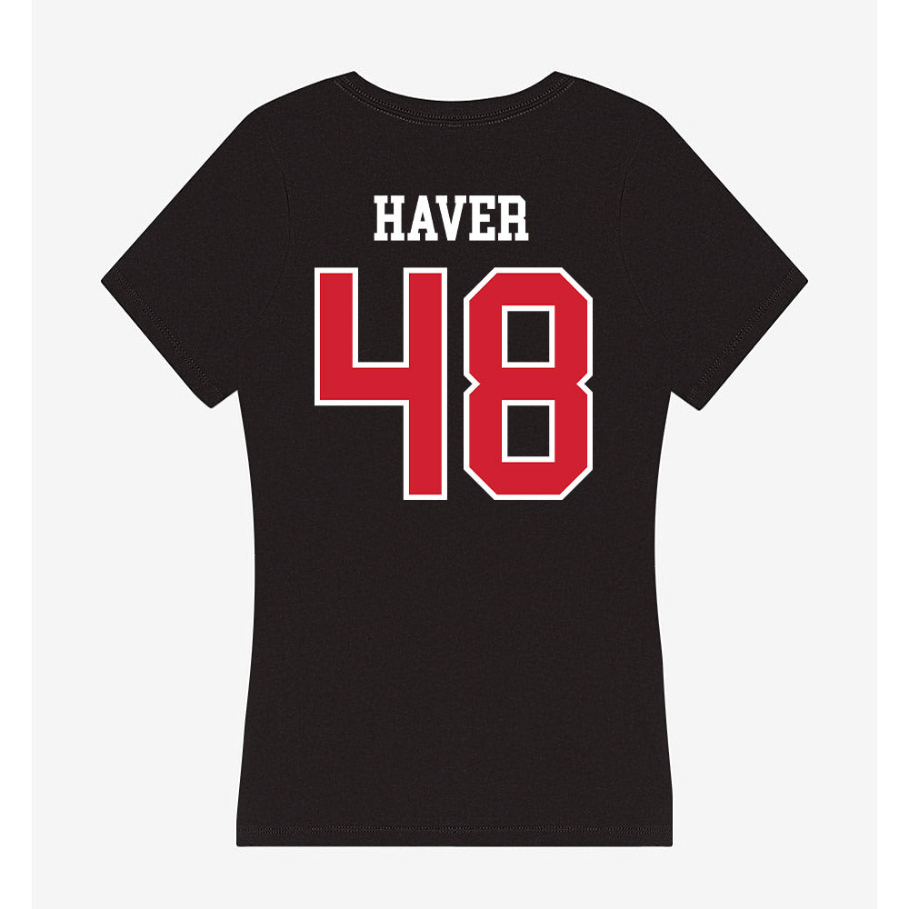 Fresno State - NCAA Baseball : Jordan Haver - Women's V-Neck T-Shirt-1