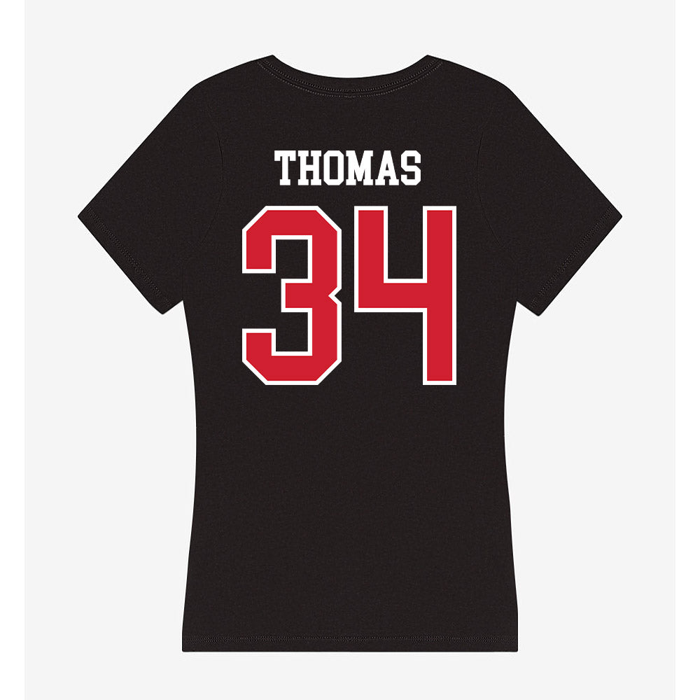 Fresno State - NCAA Baseball : Brandon Thomas - Women's V-Neck T-Shirt-1