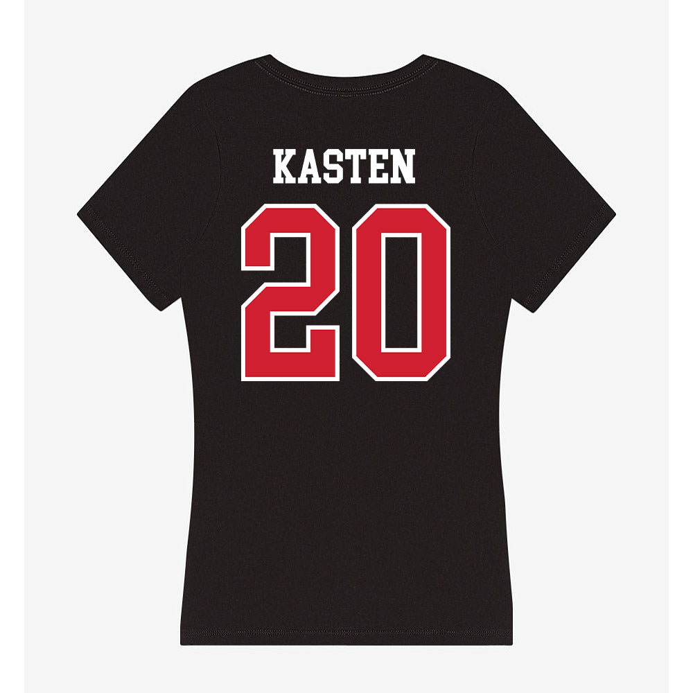 Fresno State - NCAA Baseball : John Kasten - Women's V-Neck T-Shirt-1
