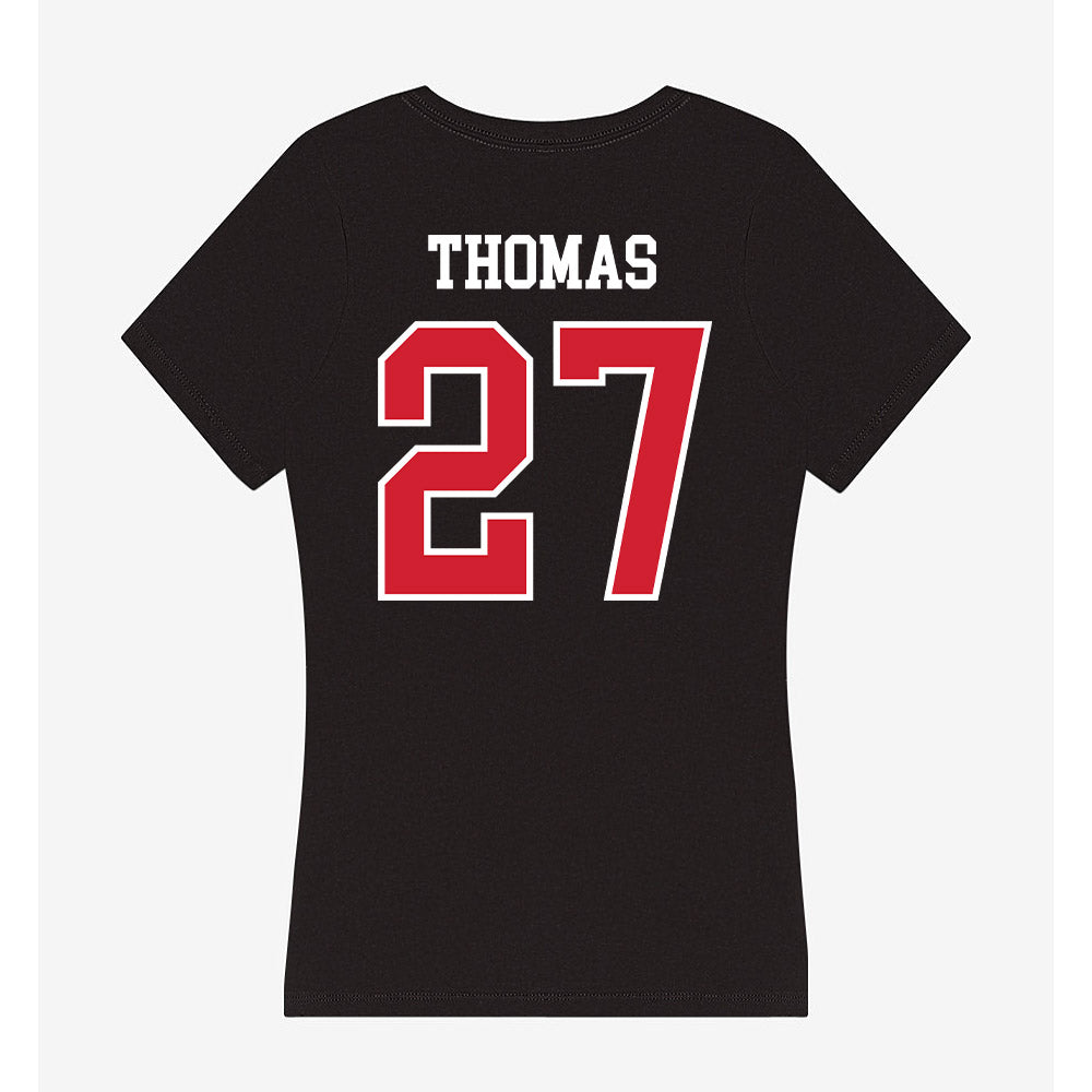 Fresno State - NCAA Football : Tariq Thomas - Women's V-Neck T-Shirt-1