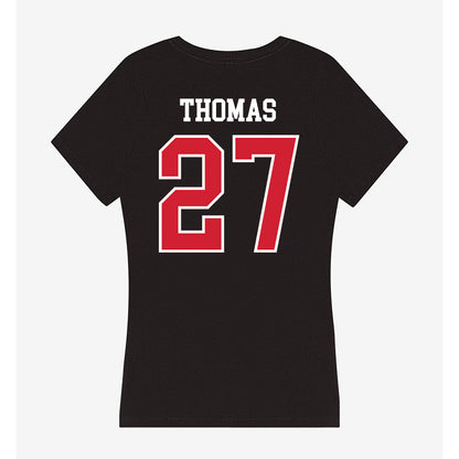 Fresno State - NCAA Football : Tariq Thomas - Women's V-Neck T-Shirt-1