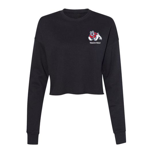 Fresno State - NCAA Men's Track & Field : Julian Higareda - Women's Cropped Crew Fleece-0