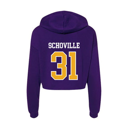 Northern Iowa - NCAA Football : Ethan Schoville - Women's Crop Fleece Hoodie-1