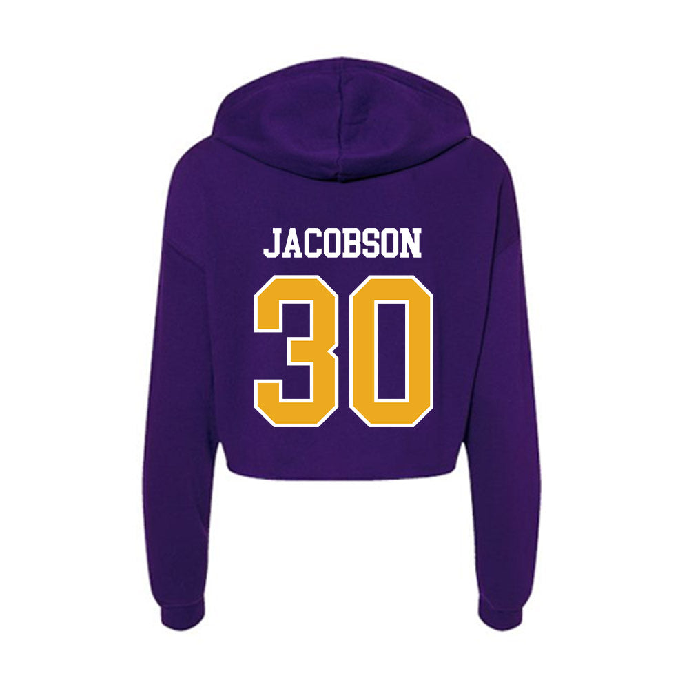 Northern Iowa - NCAA Men's Basketball : Hunter Jacobson - Women's Crop Fleece Hoodie-1