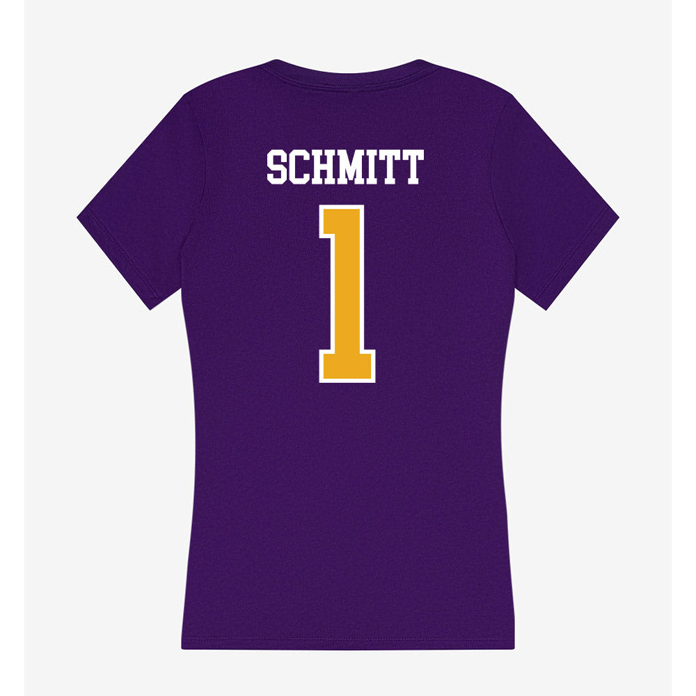 Northern Iowa - NCAA Men's Basketball : Cael Schmitt - Women's V-Neck T-Shirt-1
