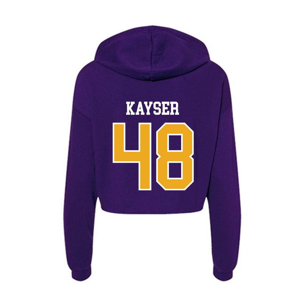 Northern Iowa - NCAA Football : Connor Kayser - Women's Crop Fleece Hoodie-1