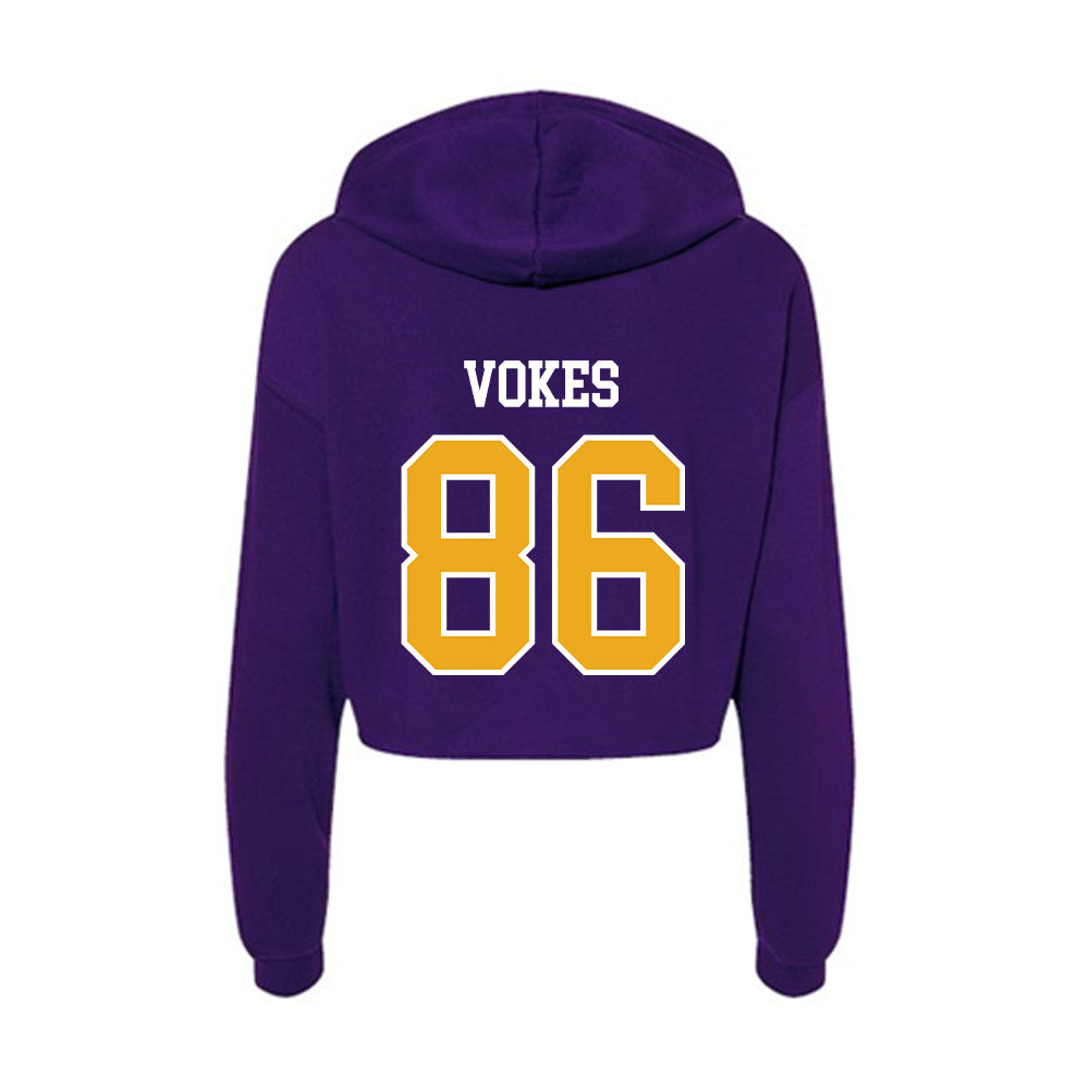Northern Iowa - NCAA Football : Tiernan Vokes - Women's Crop Fleece Hooded Sweatshirt-1