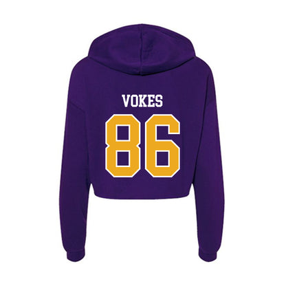 Northern Iowa - NCAA Football : Tiernan Vokes - Women's Crop Fleece Hooded Sweatshirt-1
