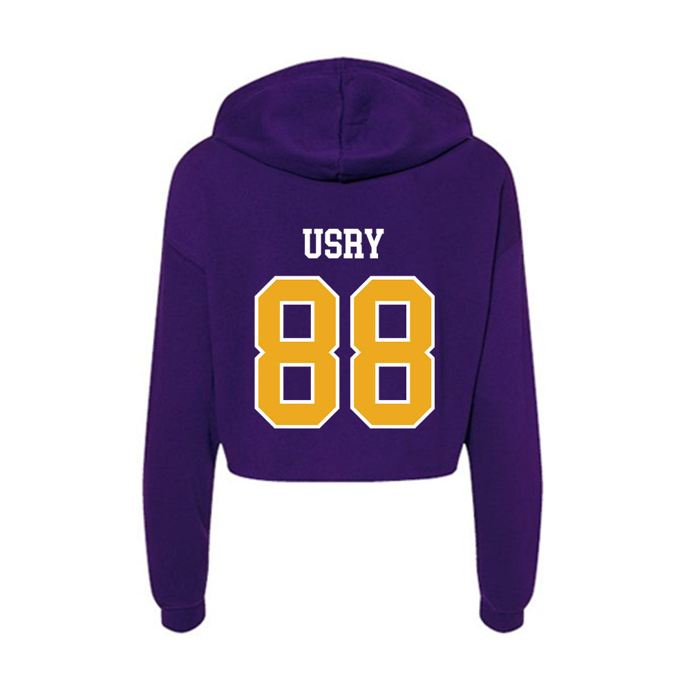 Northern Iowa - NCAA Football : Leyton Usry - Women's Crop Fleece Hooded Sweatshirt-1