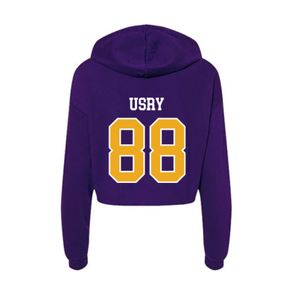 Northern Iowa - NCAA Football : Leyton Usry - Women's Crop Fleece Hooded Sweatshirt-1