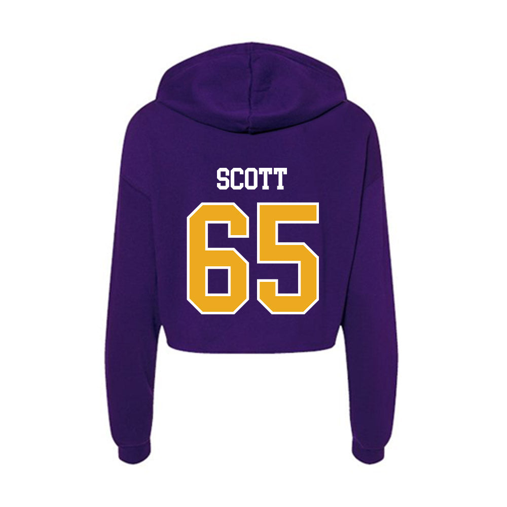 Northern Iowa - NCAA Football : Jimmy Scott - Women's Crop Fleece Hooded Sweatshirt-1