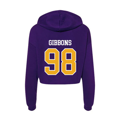 Northern Iowa - NCAA Football : Kolby Gibbons - Women's Crop Fleece Hoodie-1