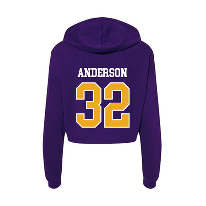 Northern Iowa - NCAA Men's Basketball : Tytan Anderson - Women's Crop Fleece Hoodie-1