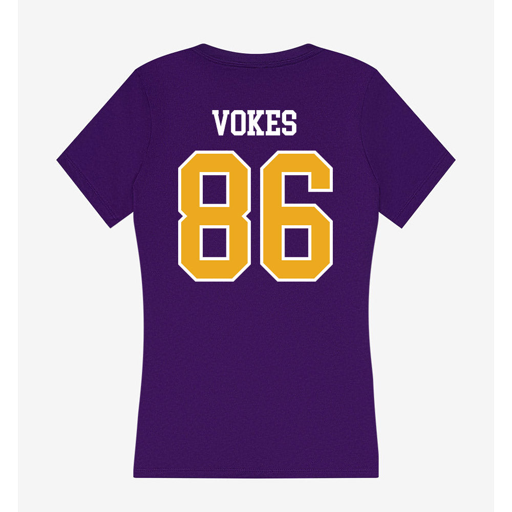 Northern Iowa - NCAA Football : Tiernan Vokes - Women's V-Neck T-Shirt-1