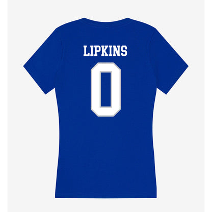 UNC Asheville - NCAA Men's Basketball : JaCorey Lipkins - Women's V-Neck T-Shirt-1