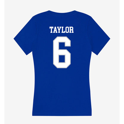 UNC Asheville - NCAA Men's Basketball : Kam Taylor - Women's V-Neck T-Shirt-1