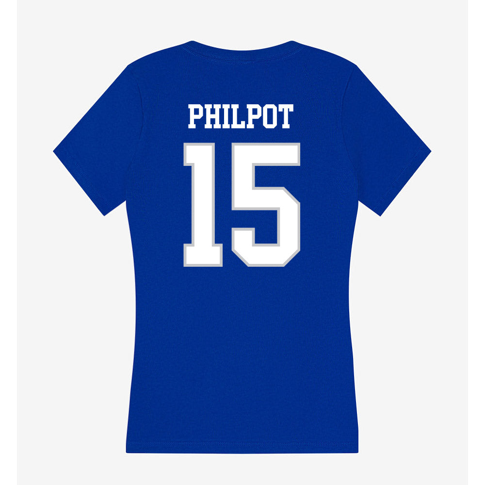 UNC Asheville - NCAA Women's Volleyball : Olivia Philpot - Women's V-Neck T-Shirt-1