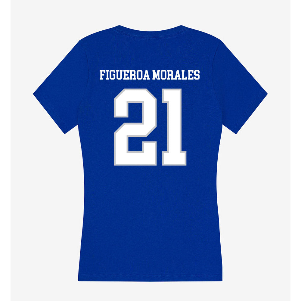 UNC Asheville - NCAA Men's Soccer : Emilio Figueroa Morales - Women's V-Neck T-Shirt-1