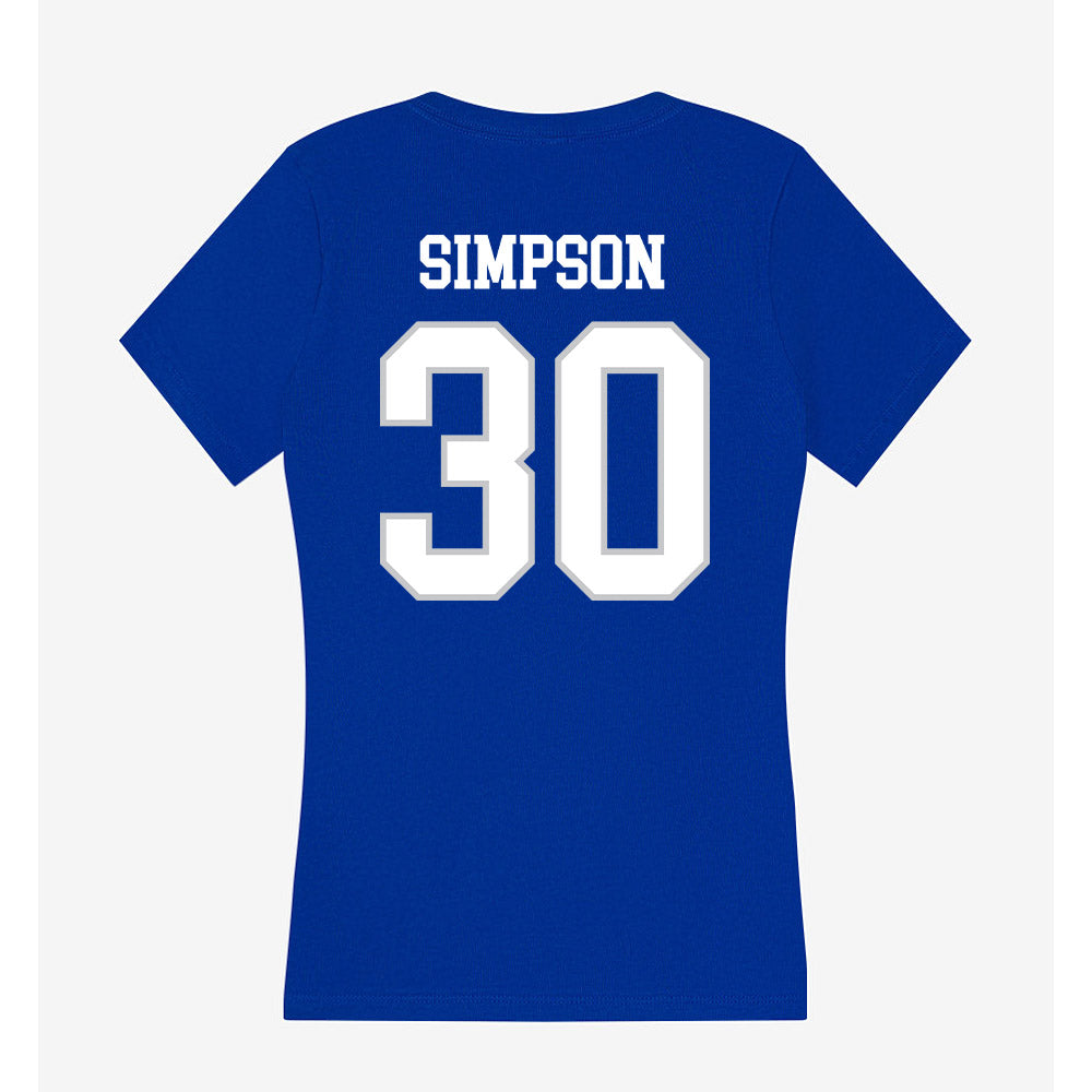 UNC Asheville - NCAA Women's Soccer : Olivia Simpson - Women's V-Neck T-Shirt-1
