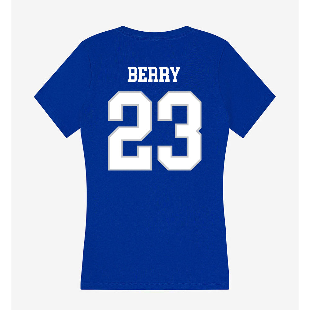UNC Asheville - NCAA Women's Basketball : Tremiyah Berry - Women's V-Neck T-Shirt-1
