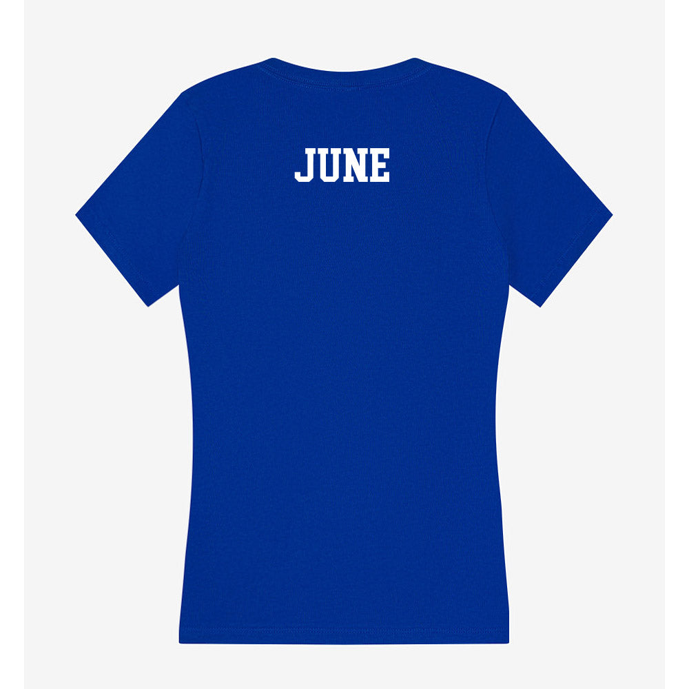 UNC Asheville - NCAA Men's Track & Field : Braelin June - Women's V-Neck T-Shirt-1