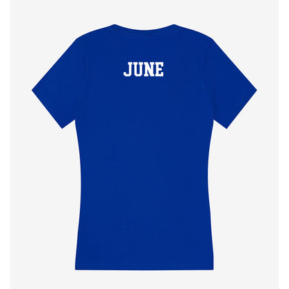 UNC Asheville - NCAA Men's Track & Field : Braelin June - Women's V-Neck T-Shirt-1