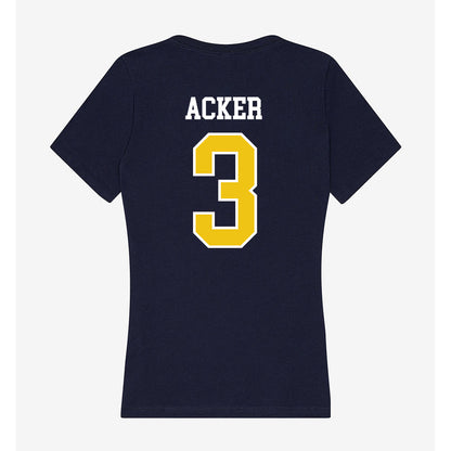 La Salle - NCAA Men's Basketball : Eric Acker - Women's V-Neck T-Shirt-1
