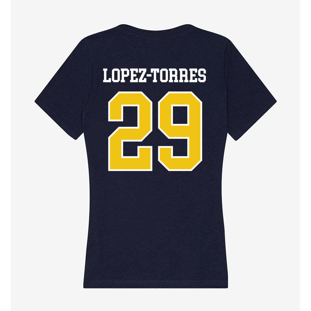 La Salle - NCAA Acrobatics & Tumbling : Mykaylah Lopez-Torres - Women's V-Neck T-Shirt-1