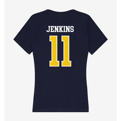 La Salle - NCAA Women's Basketball : Sania Jenkins - Women's V-Neck T-Shirt-1